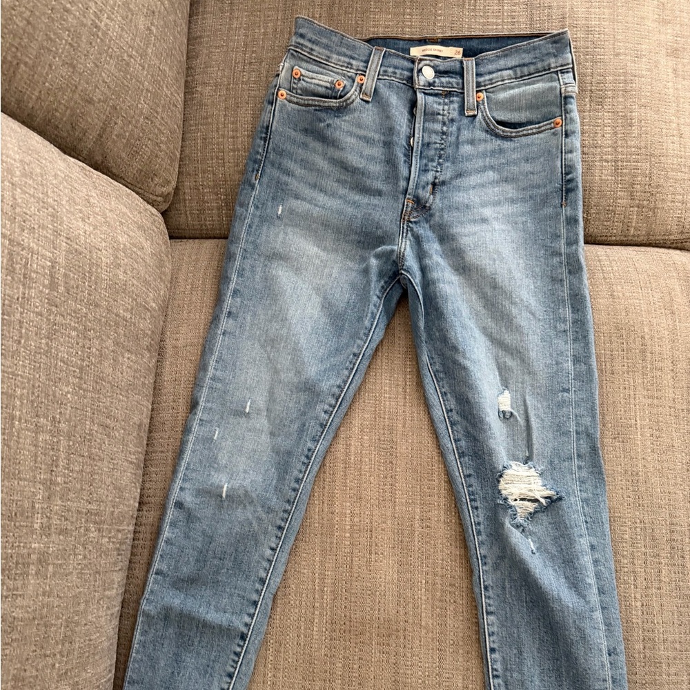 Levi's Light Blue Wedgie Skinny Distressed Skinny Jeans